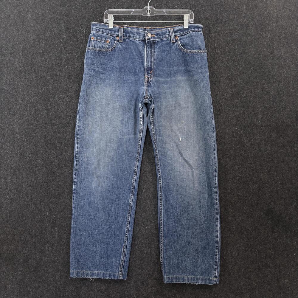 Vintage Levis 555 Guy's Fit Jeans Women's Blue Low Rise Straight Denim USA